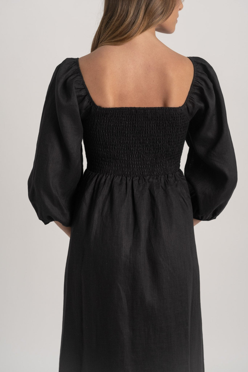 Agapi Linen Maxi Dress Black