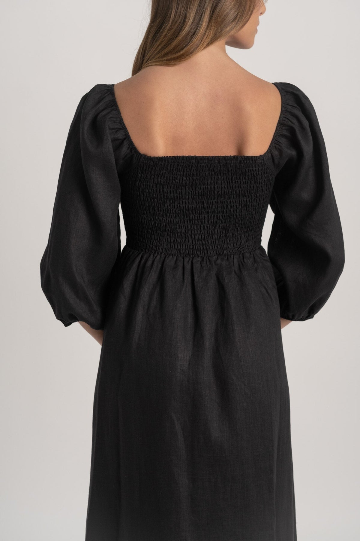 Agapi Linen Maxi Dress Black