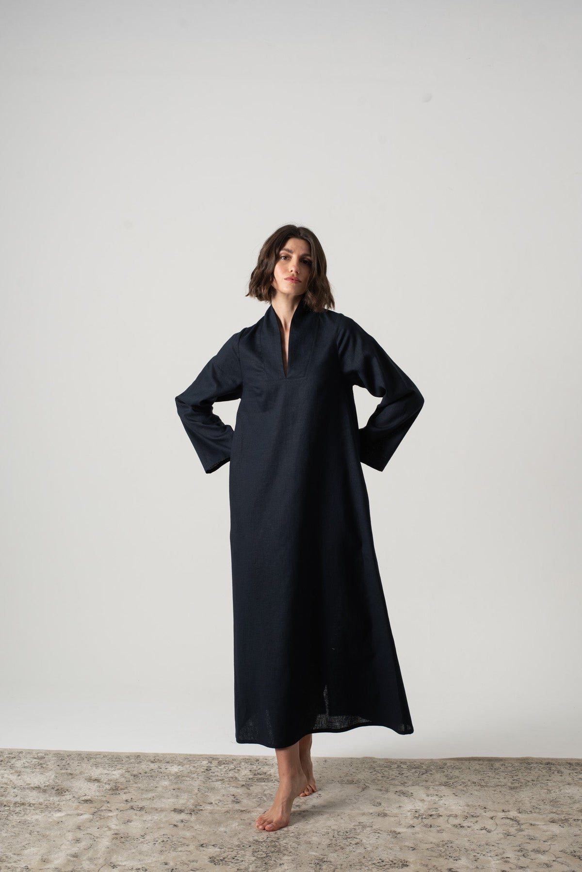Alarik Linen Kaftan Navy