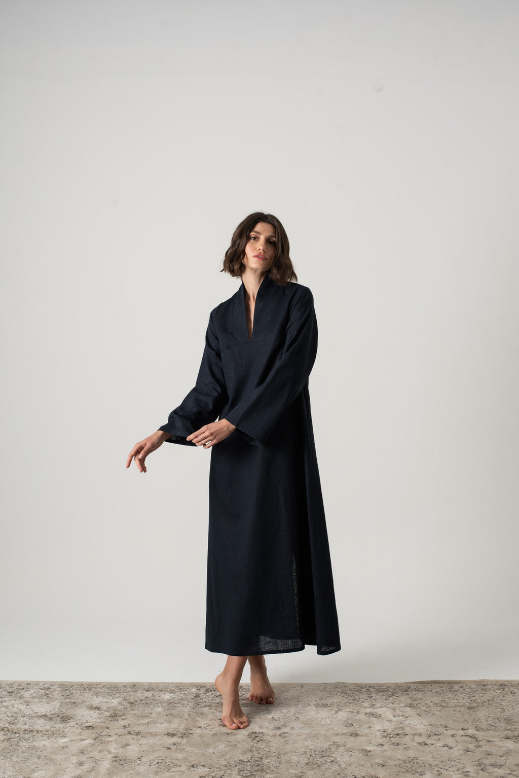 Alarik Linen Kaftan Navy