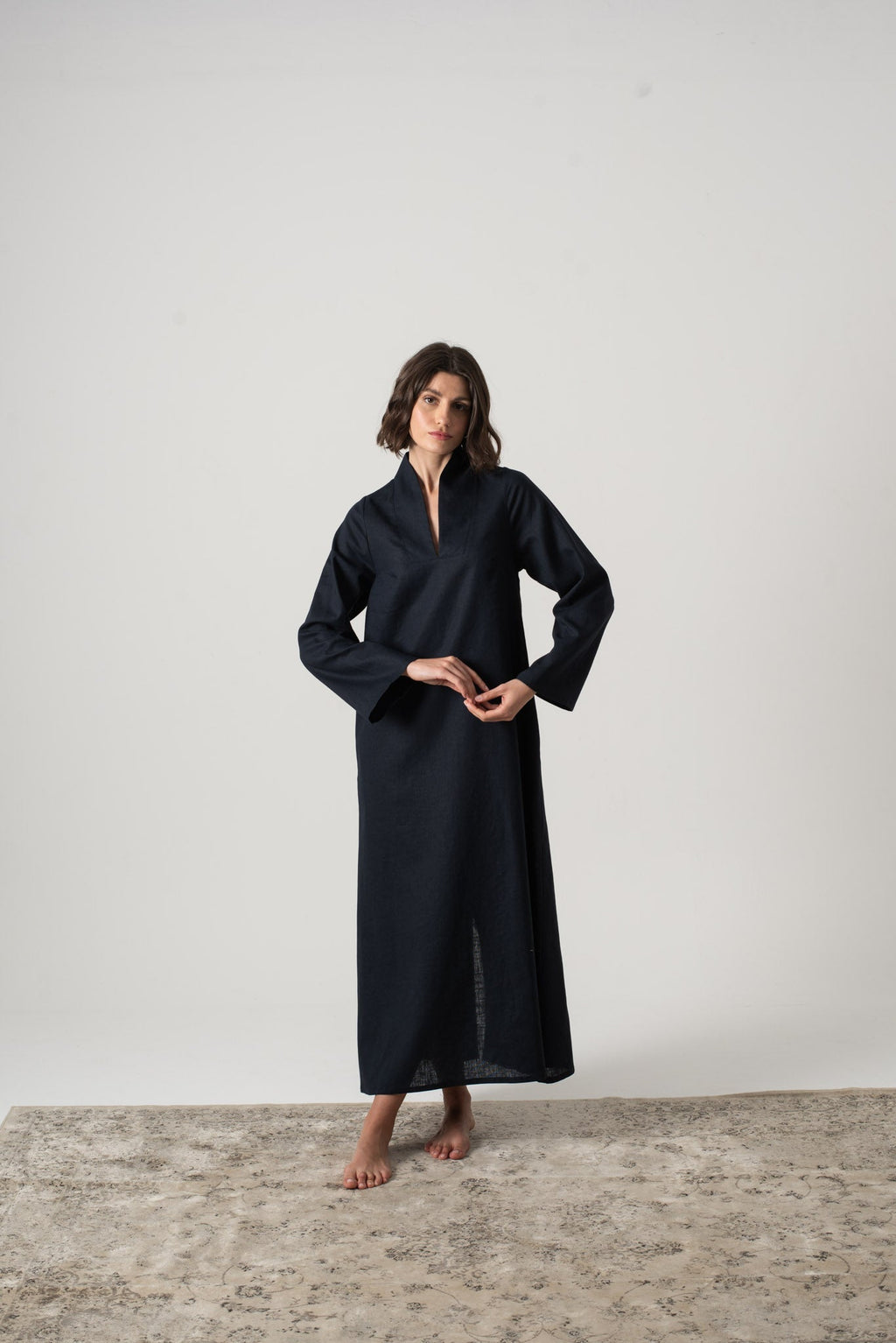 Alarik Linen Kaftan Navy