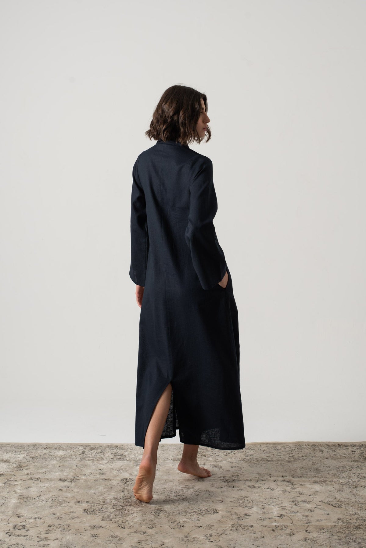 Alarik Linen Kaftan Navy