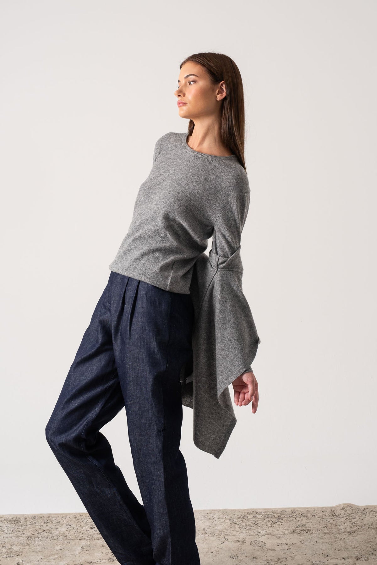 100% Cashmere Cardigan Mélange Grey