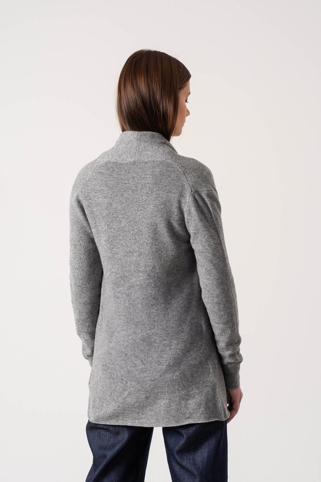 100% Cashmere Cardigan Mélange Grey
