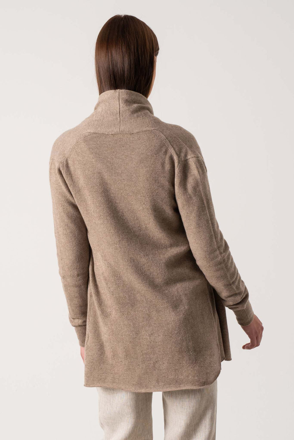 100% Cashmere Cardigan Taupe