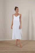 Linen Slip Dress White