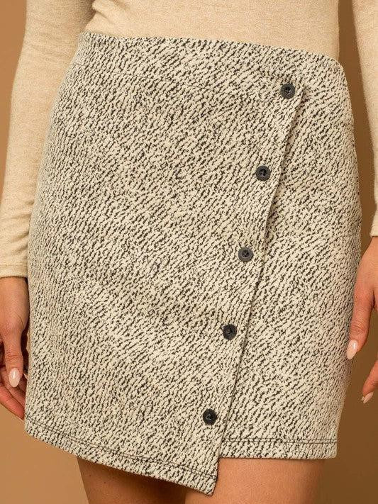 Button Accent Mini Skirt