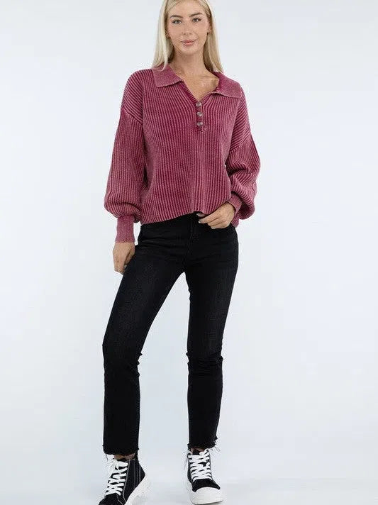 Calm in the Chaos Collared  Sweater