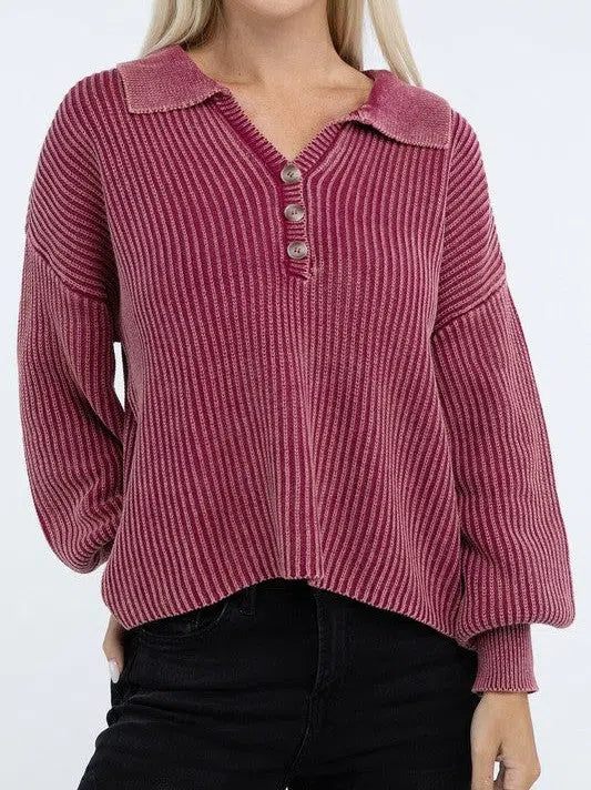 Calm in the Chaos Collared  Sweater