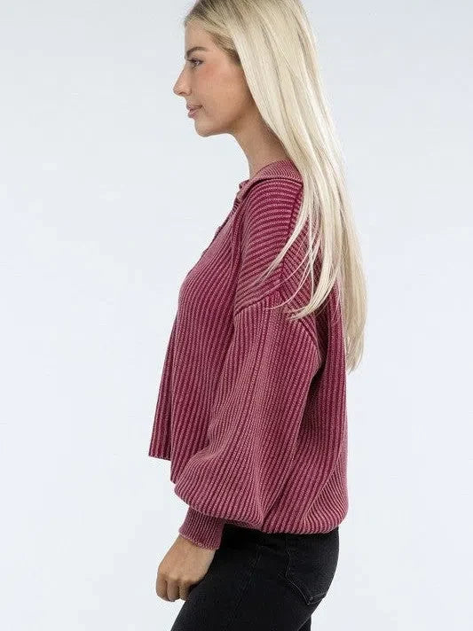 Calm in the Chaos Collared  Sweater