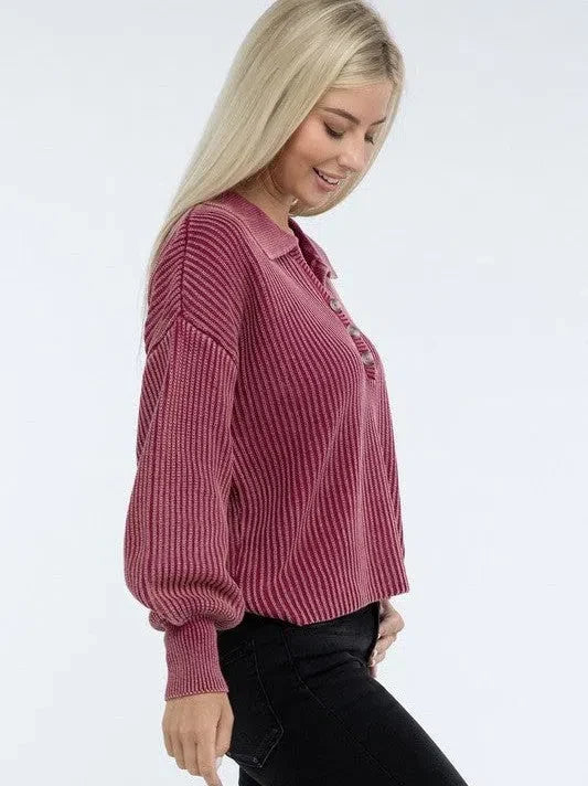 Calm in the Chaos Collared  Sweater