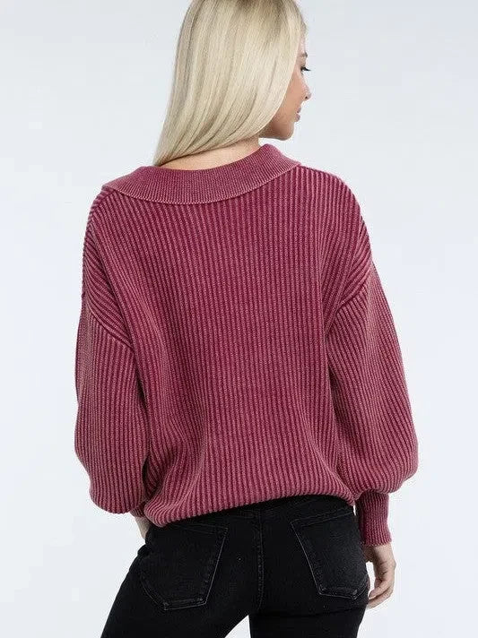 Calm in the Chaos Collared  Sweater