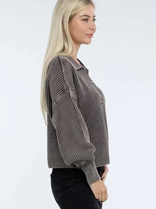 Calm in the Chaos Collared  Sweater