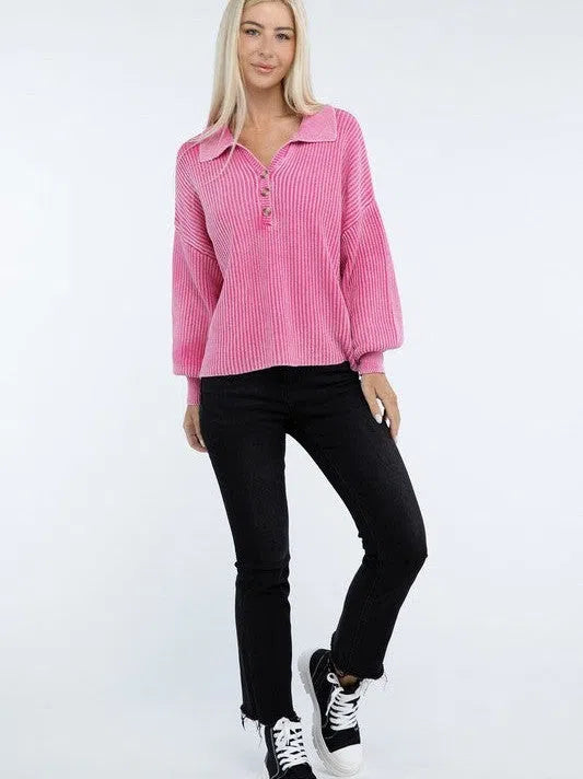 Calm in the Chaos Collared  Sweater