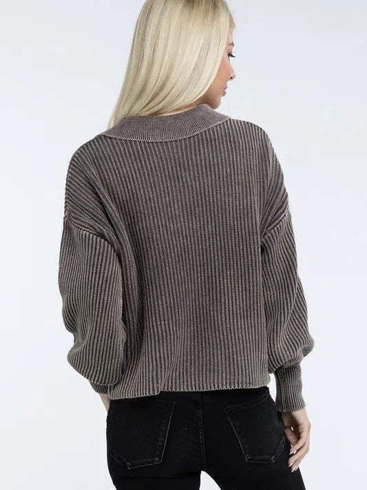 Calm in the Chaos Collared  Sweater