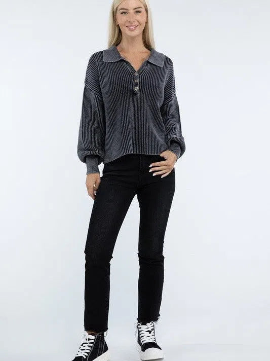 Calm in the Chaos Collared  Sweater