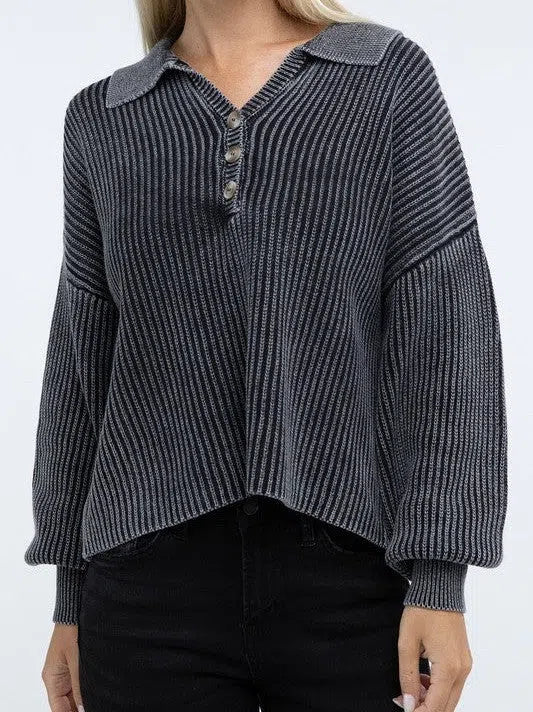 Calm in the Chaos Collared  Sweater