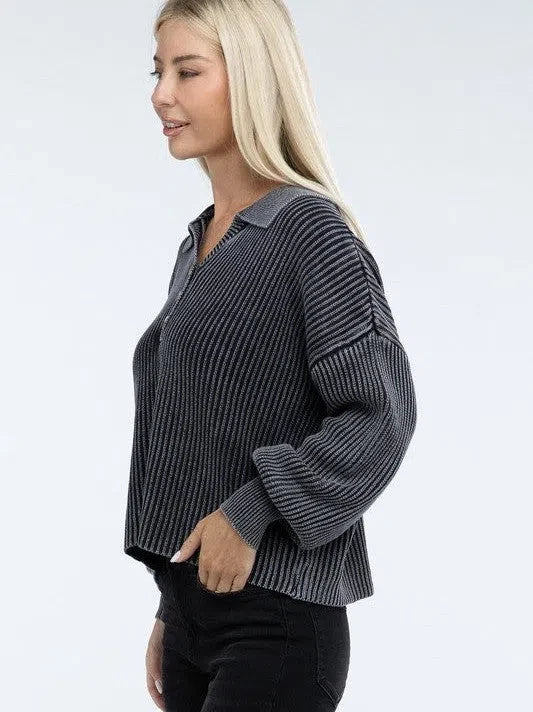 Calm in the Chaos Collared  Sweater