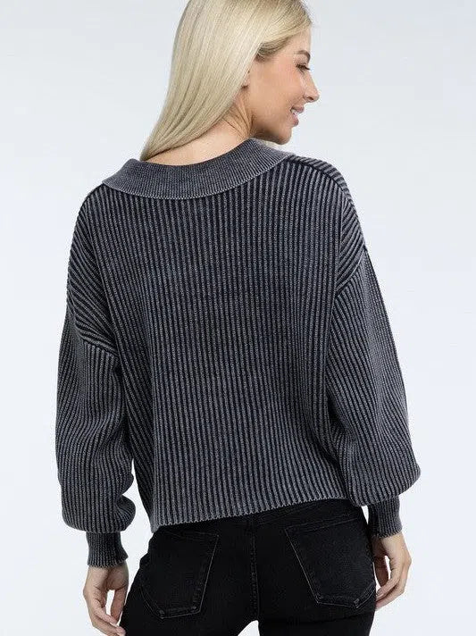 Calm in the Chaos Collared  Sweater