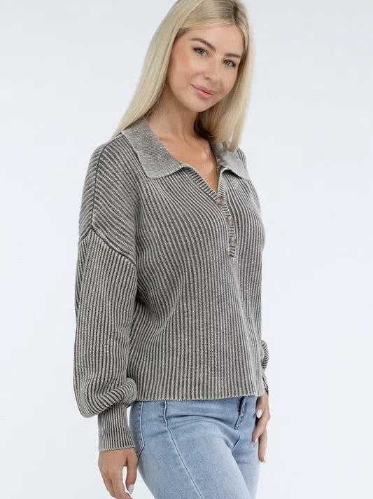 Calm in the Chaos Collared  Sweater