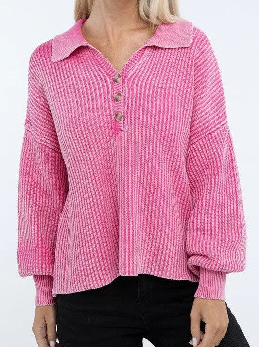 Calm in the Chaos Collared  Sweater