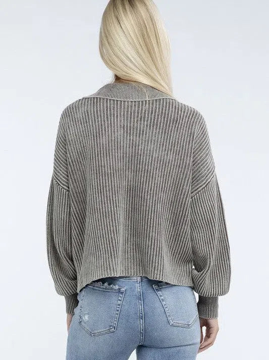 Calm in the Chaos Collared  Sweater