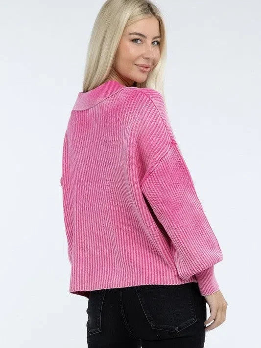 Calm in the Chaos Collared  Sweater