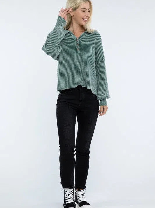Calm in the Chaos Collared  Sweater