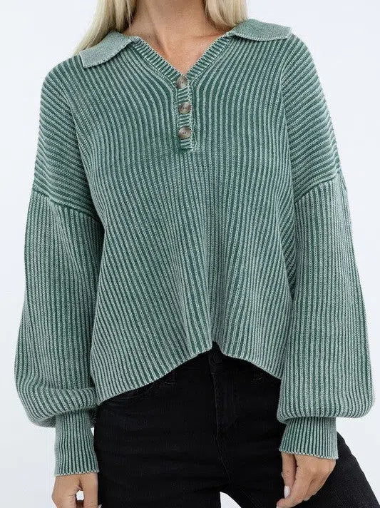 Calm in the Chaos Collared  Sweater
