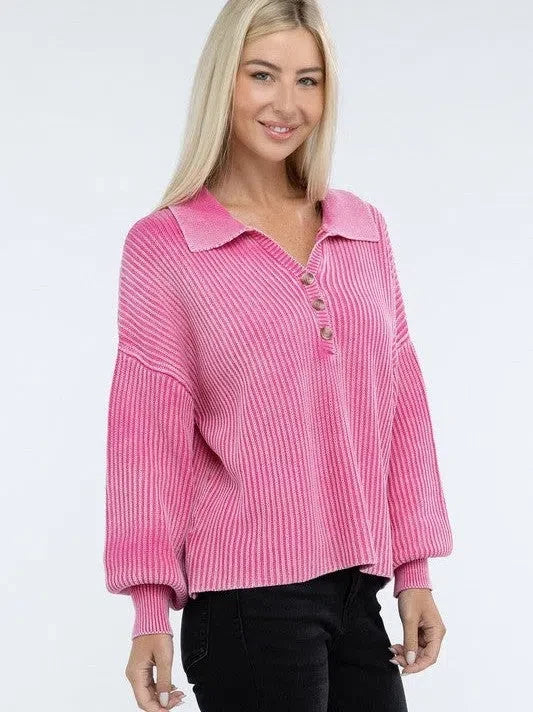 Calm in the Chaos Collared  Sweater