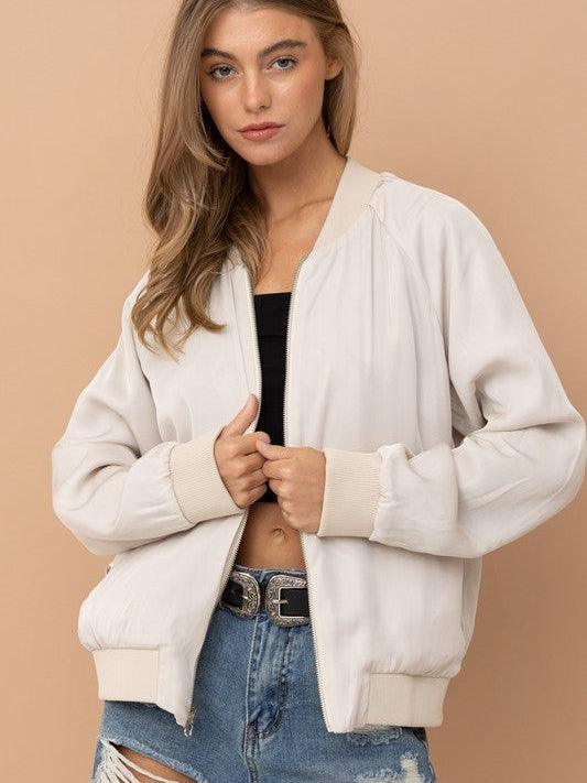 Reversible Satin Bomber Jacket