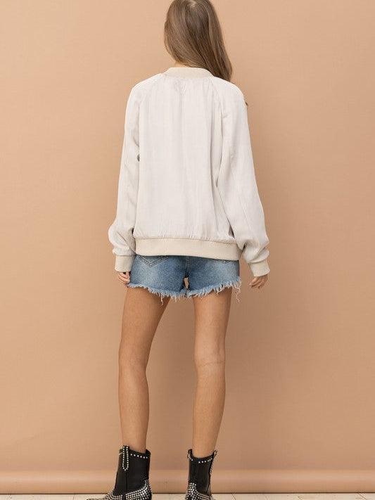 Reversible Satin Bomber Jacket