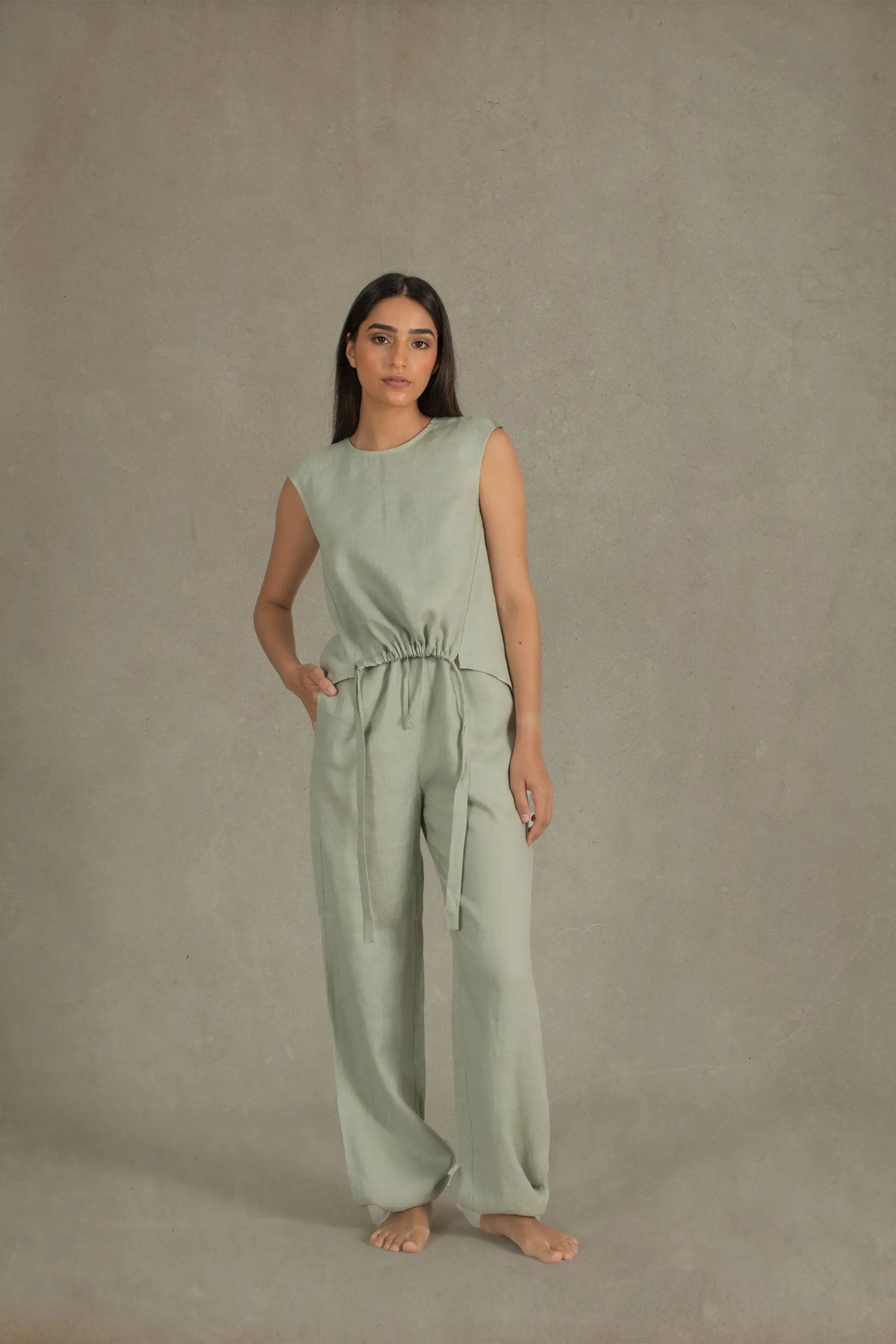 Chapitre Linen Balloon Pant Sage Green