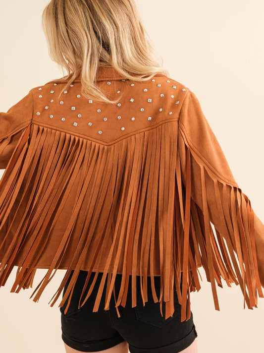 Fringe Studded Suede Jacket