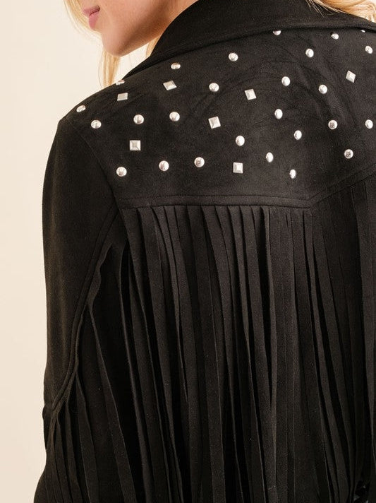 Fringe Studded Suede Jacket