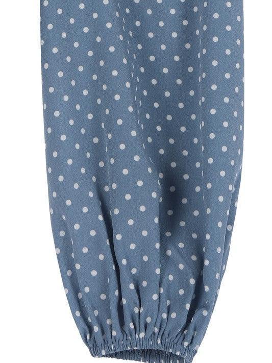 Dotted Blue Sky Ruched Crop Top