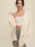 Open Front Cable Knit Cardigan