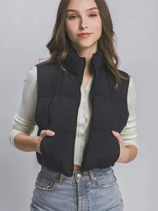 High Neck Puffer Vest