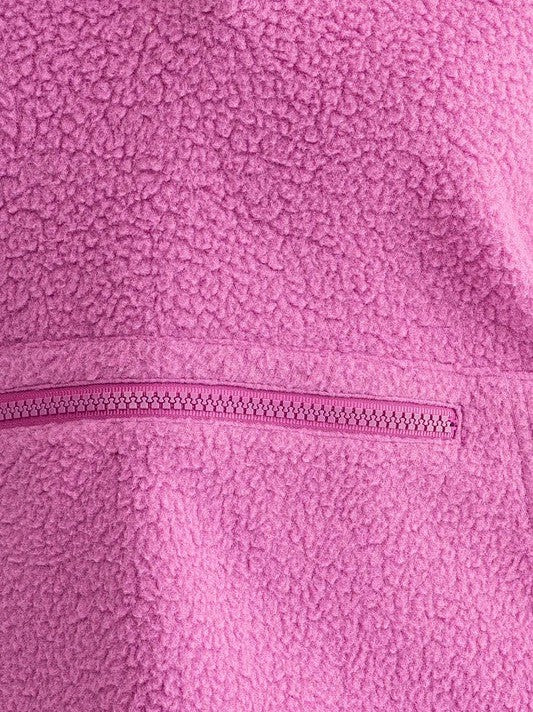 Fleece Pullover Sweater with Pocket Detail