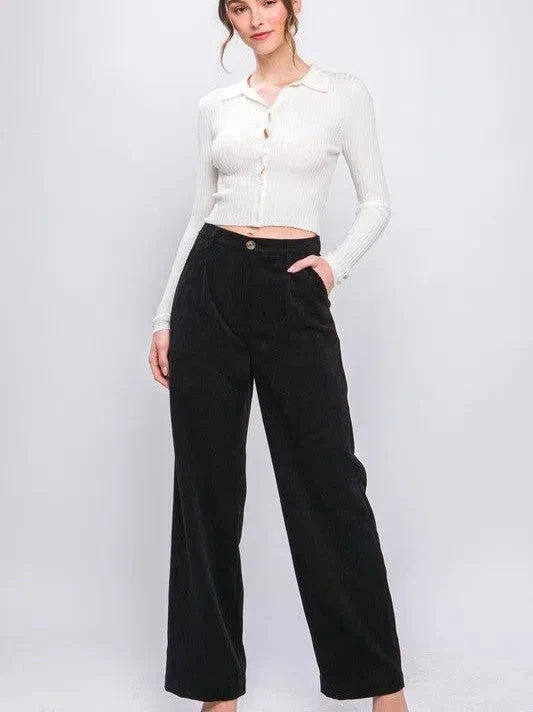 Everyday Style Corduroy Trouser Pants