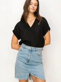 Short Sleeve Linen Top