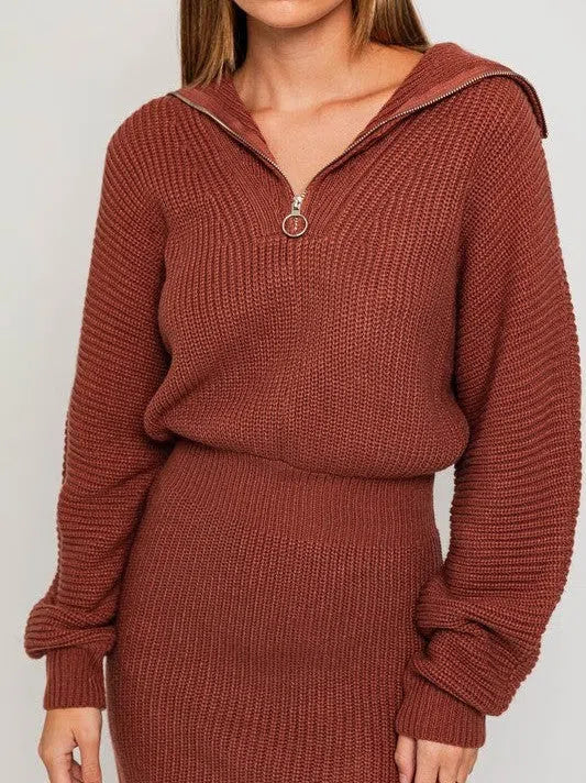 Zipper Sweater Dress