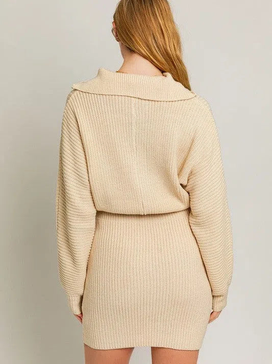 Zipper Sweater Dress