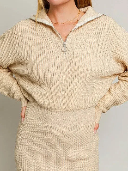 Zipper Sweater Dress