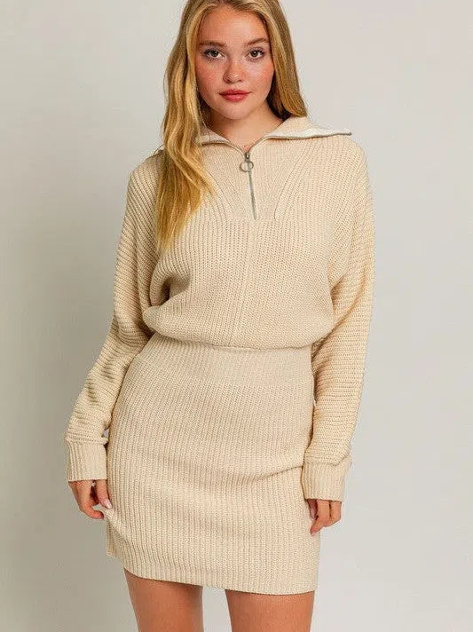 Zipper Sweater Dress
