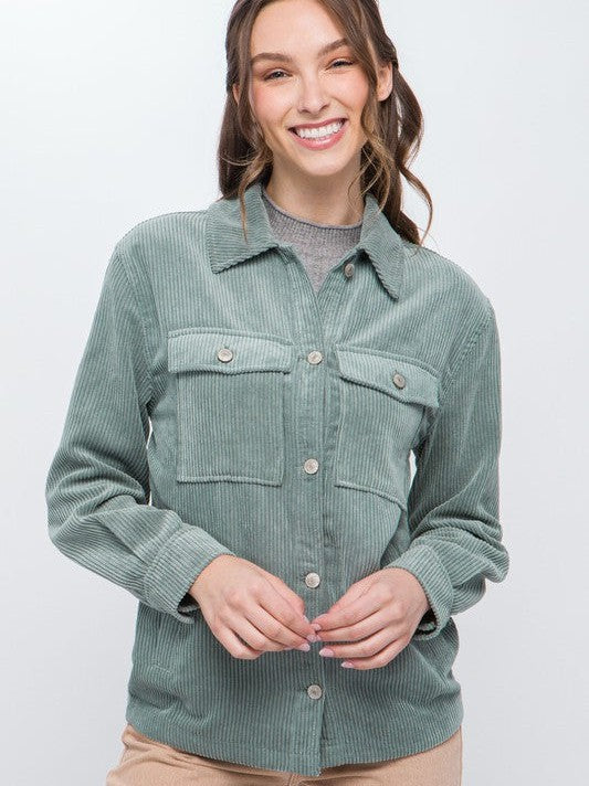 Corduroy Button Down Shacket