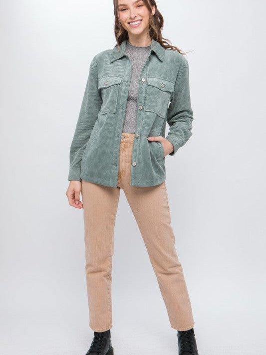 Corduroy Button Down Shacket