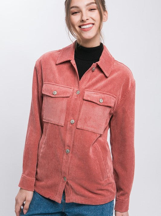 Corduroy Button Down Shacket
