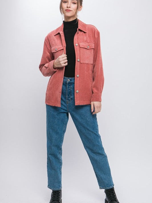 Corduroy Button Down Shacket