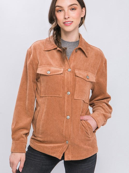 Corduroy Button Down Shacket